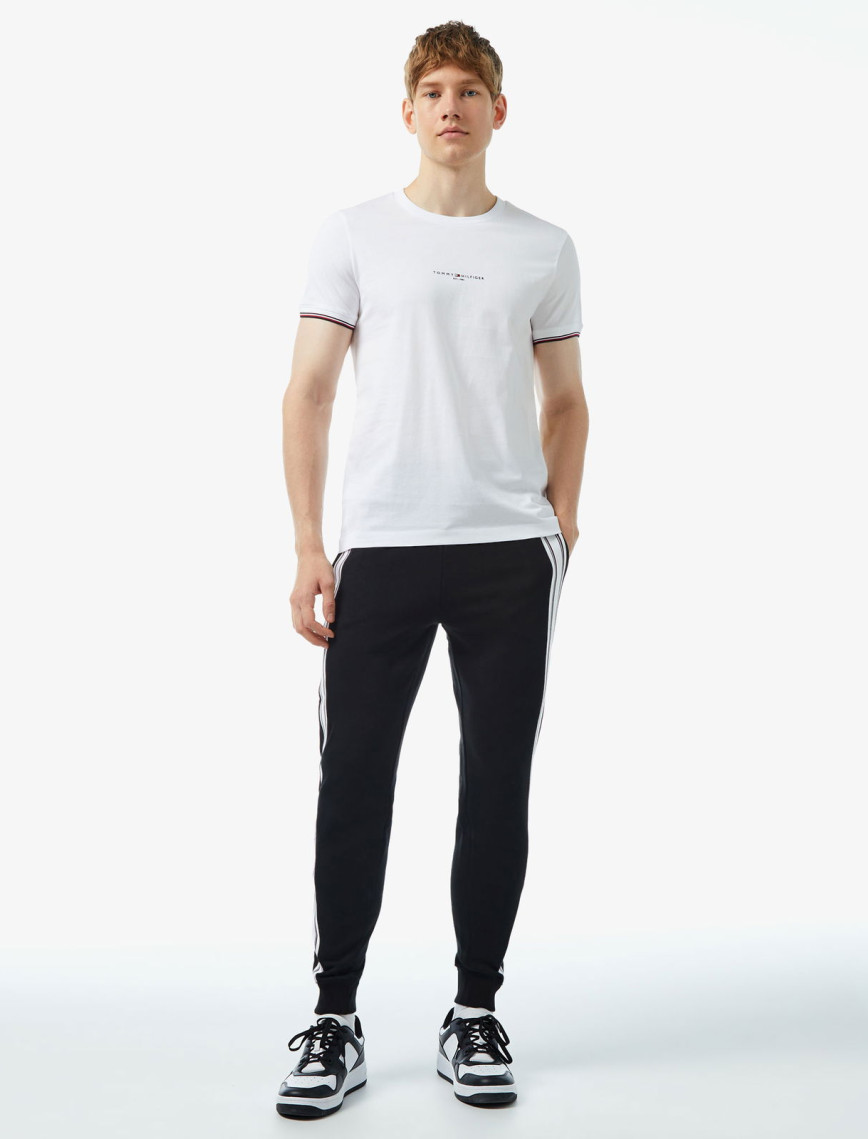 Tommy Hilfiger Logo Tipped Erkek Beyaz T-Shirt Tommy Hilfiger Logo Tipped Erkek Beyaz T-Shirt