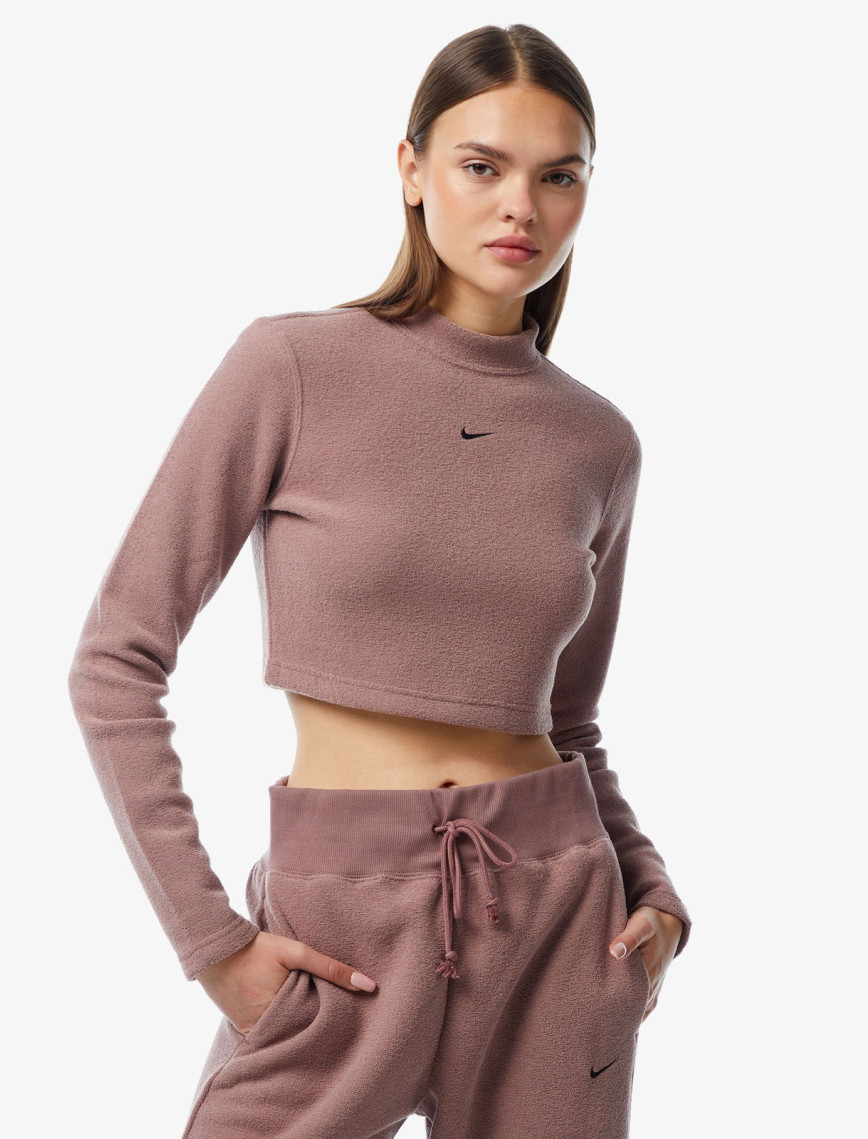 Nike Sportswear Phoenix Plush Kadın Pembe Uzun Kollu T-Shirt Nike Sportswear Phoenix Plush Kadın Pembe Uzun Kollu T-Shirt