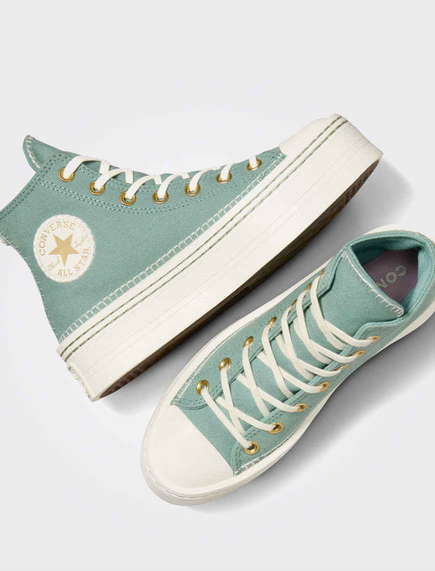 Converse Chuck Taylor All Star Lift Kadın Yeşil Platform Sneaker Converse Chuck Taylor All Star Lift Kadın Yeşil Platform Sneaker