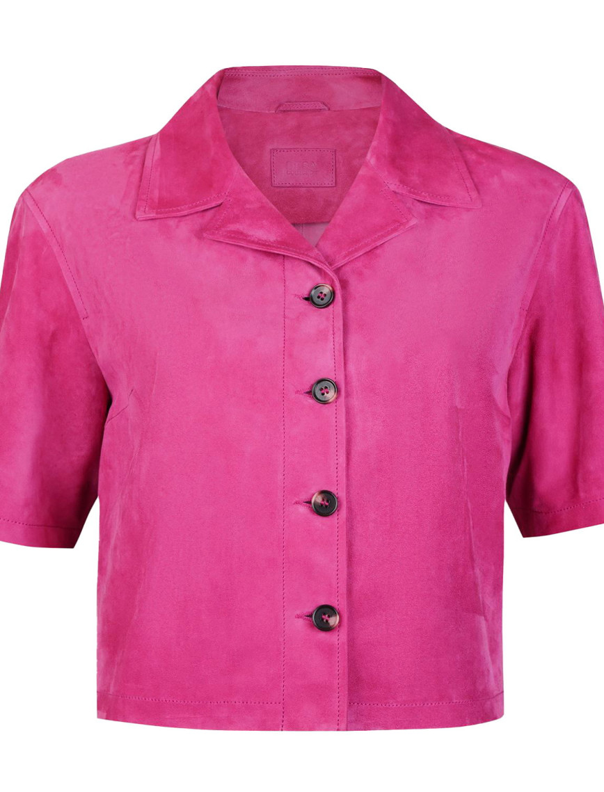 Teresina Pembe Kadın Süet Deri Gömlek Teresina Pembe Kadın Süet Deri Gömlek