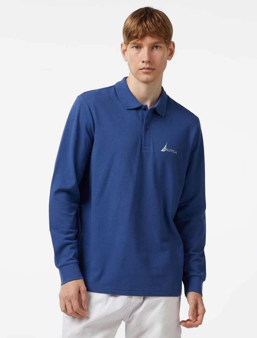 Nautica Erkek Mavi Classic Fit Uzun Kollu Polo Nautica Erkek Mavi Classic Fit Uzun Kollu Polo