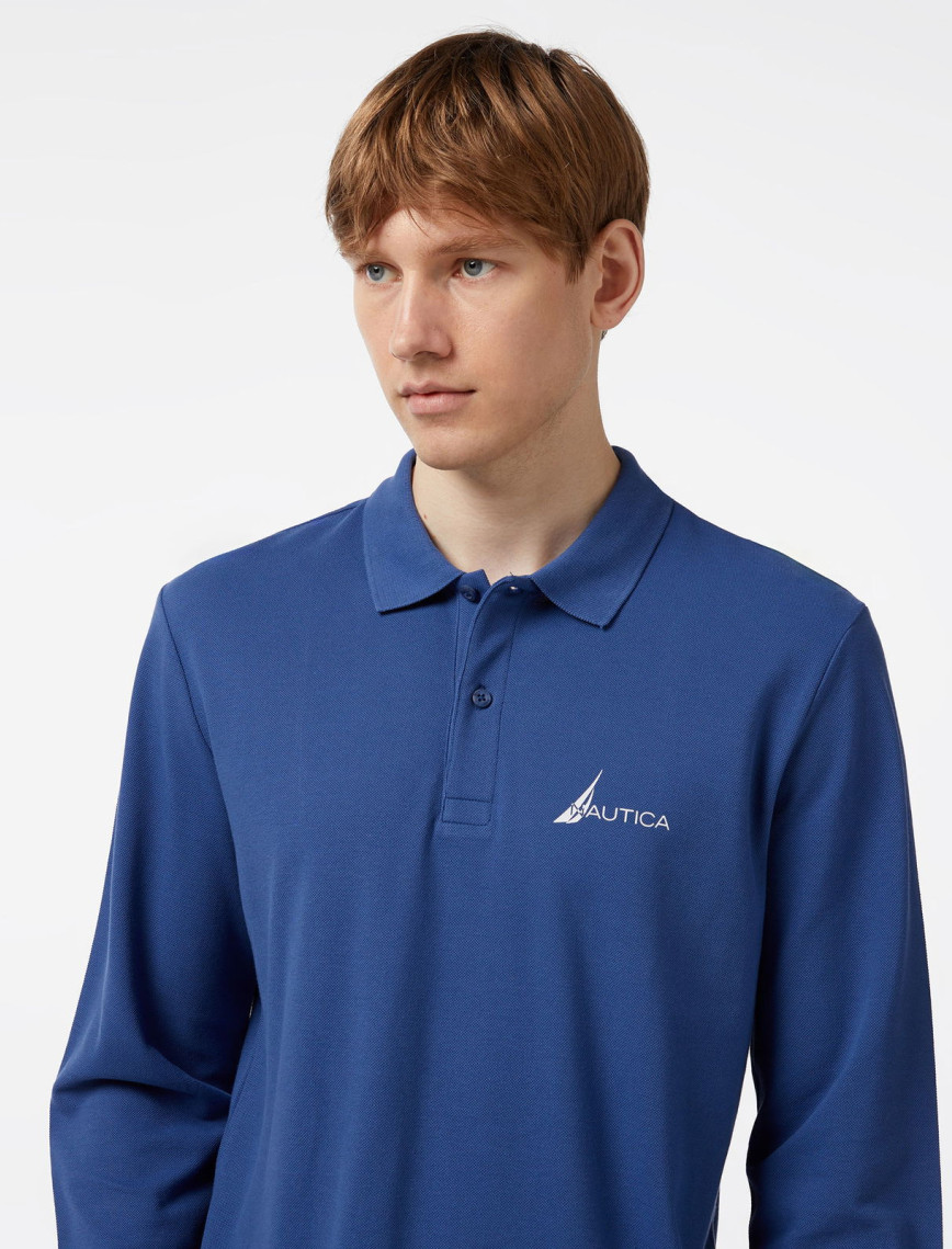 Nautica Erkek Mavi Classic Fit Uzun Kollu Polo Nautica Erkek Mavi Classic Fit Uzun Kollu Polo