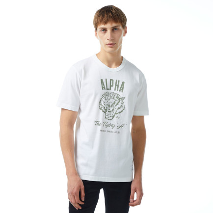 Alpha Industries Alpha Tiger Erkek Beyaz T-Shirt Alpha Industries Alpha Tiger Erkek Beyaz T-Shirt