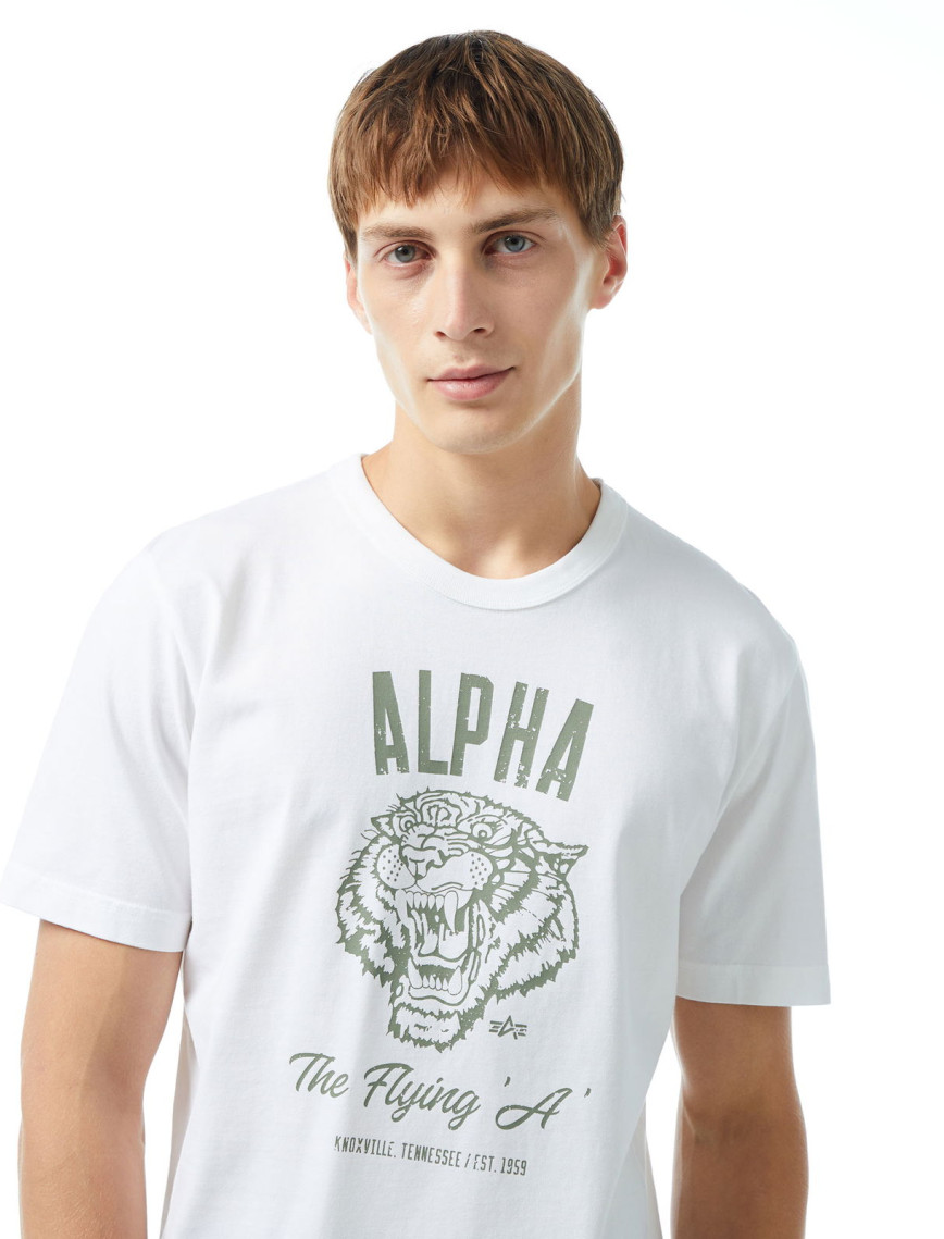 Alpha Industries Alpha Tiger Erkek Beyaz T-Shirt Alpha Industries Alpha Tiger Erkek Beyaz T-Shirt