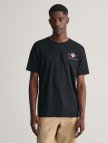 GANT Erkek Lacivert Regular Fit Bisiklet Yaka Logolu T-shirt