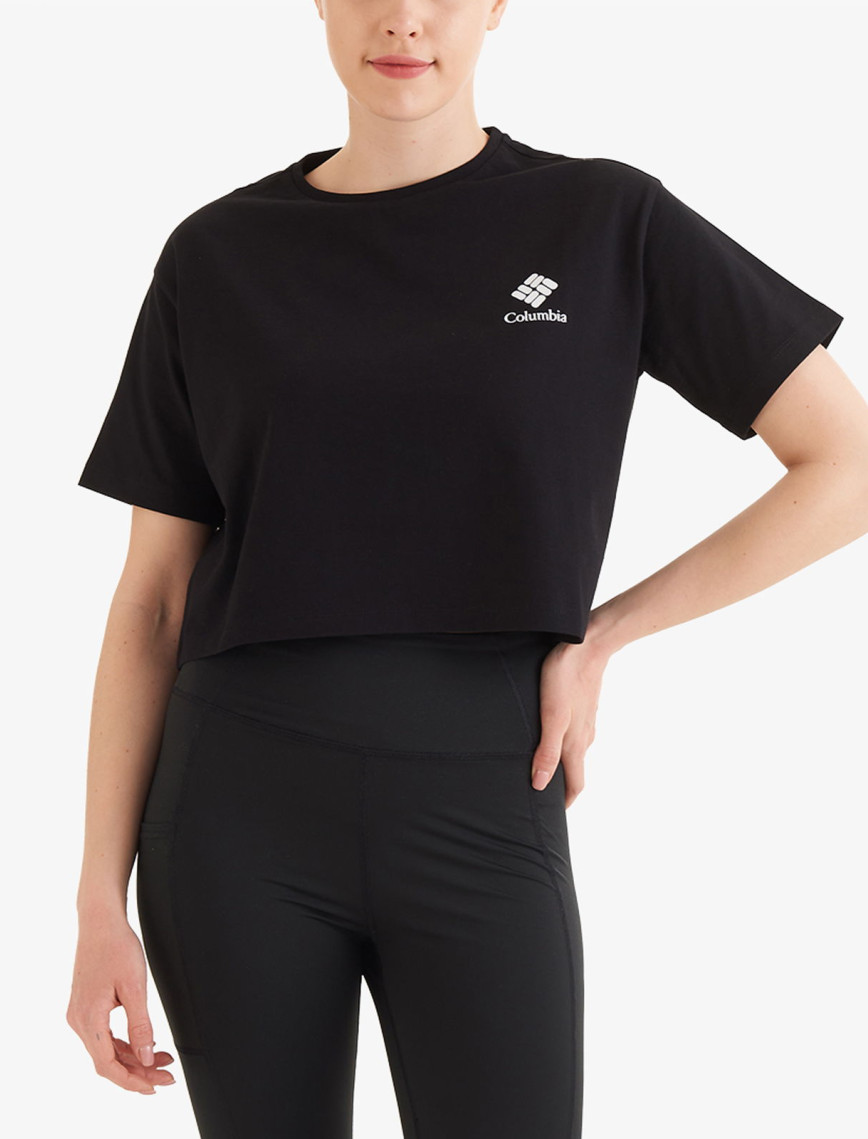 Columbia Framed Halftone Logo Kadın Beyaz T-Shirt