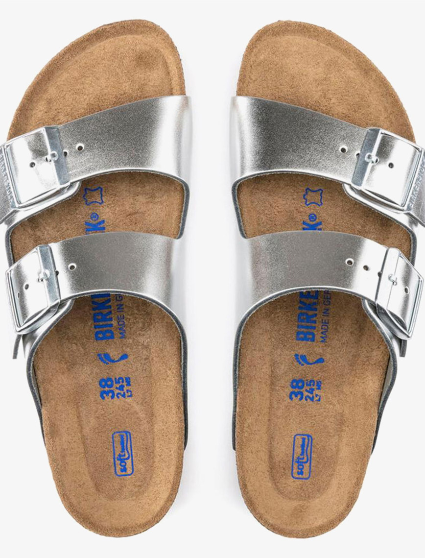 Birkenstock Arizona Sfb Nl Metallic Kadın Gümüş Rengi Terlik Birkenstock Arizona Sfb Nl Metallic Kadın Gümüş Rengi Terlik