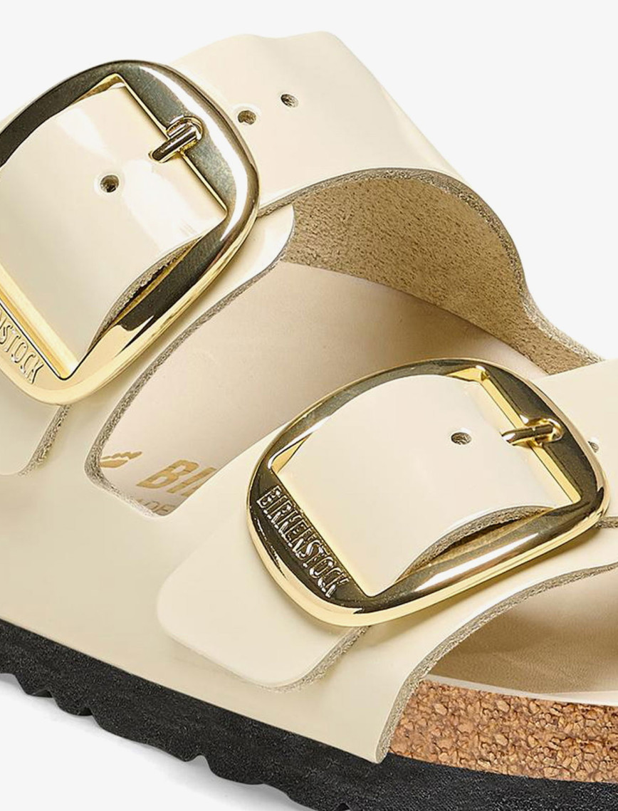 Birkenstock Arizona Big Buckle Nl High Shine Kadın Krem Rengi Terlik Birkenstock Arizona Big Buckle Nl High Shine Kadın Krem Rengi Terlik