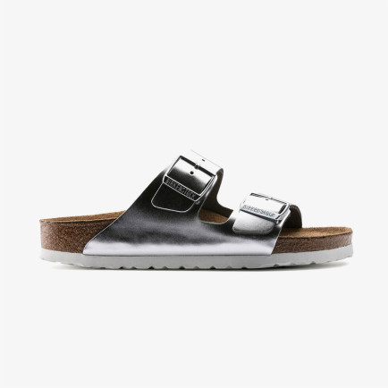 Birkenstock Arizona Sfb Nl Metallic Kadın Gümüş Rengi Terlik Birkenstock Arizona Sfb Nl Metallic Kadın Gümüş Rengi Terlik