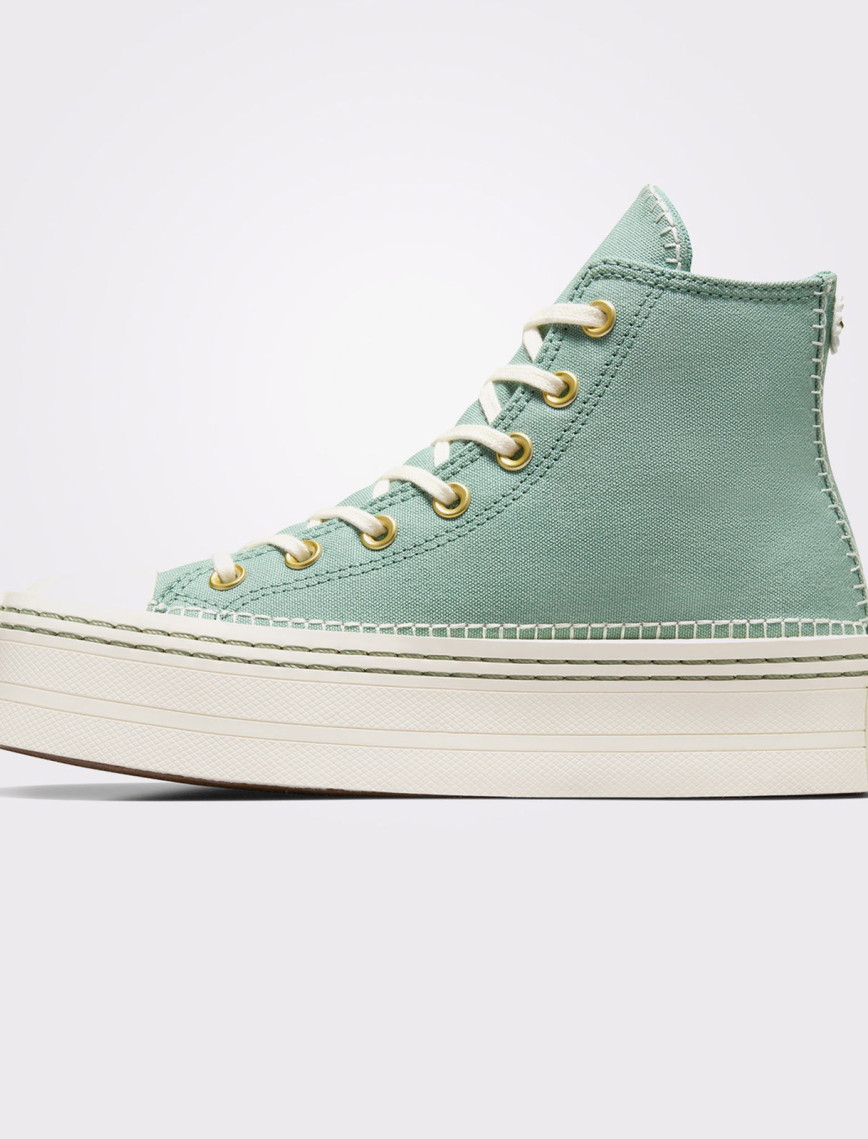 Converse Chuck Taylor All Star Lift Kadın Yeşil Platform Sneaker Converse Chuck Taylor All Star Lift Kadın Yeşil Platform Sneaker