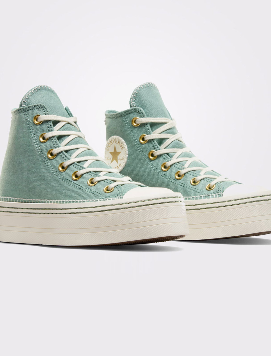 Converse Chuck Taylor All Star Lift Kadın Yeşil Platform Sneaker Converse Chuck Taylor All Star Lift Kadın Yeşil Platform Sneaker