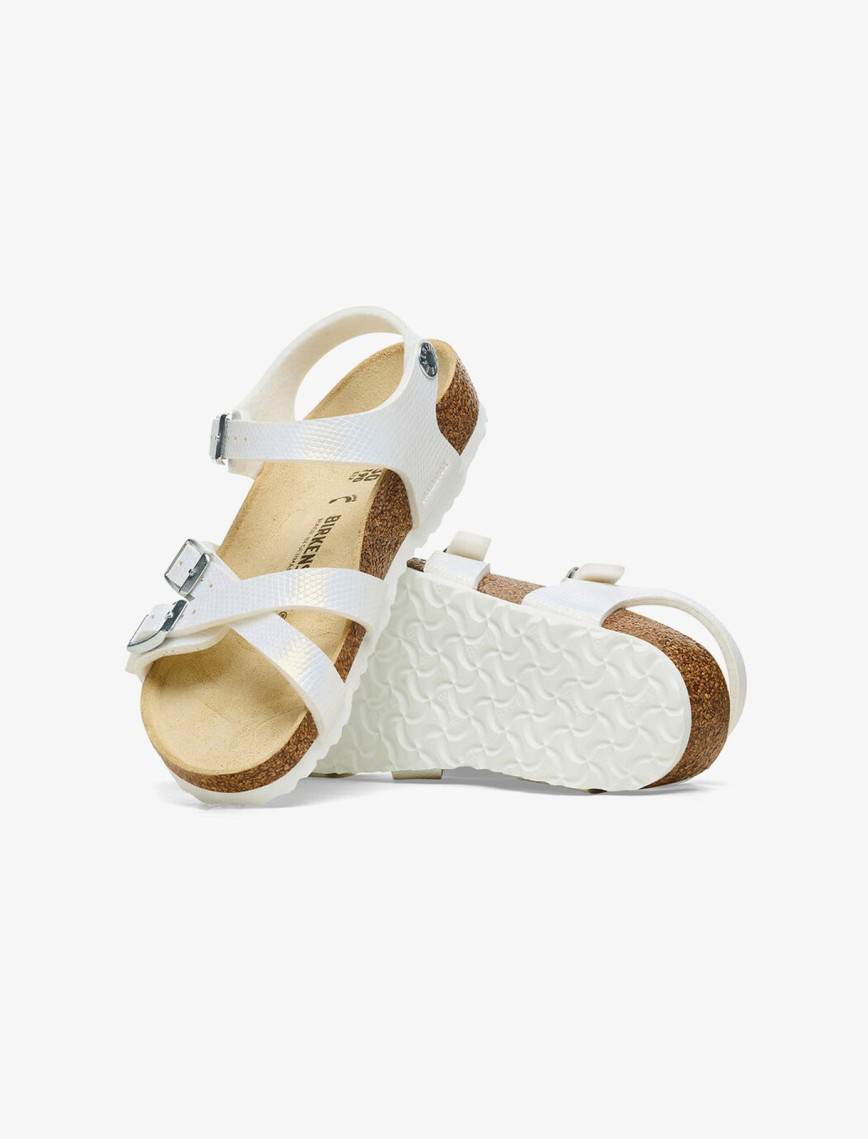 Birkenstock Kumba Bf Shiny Lizard Embossed Çocuk Beyaz Sandalet Birkenstock Kumba Bf Shiny Lizard Embossed Çocuk Beyaz Sandalet
