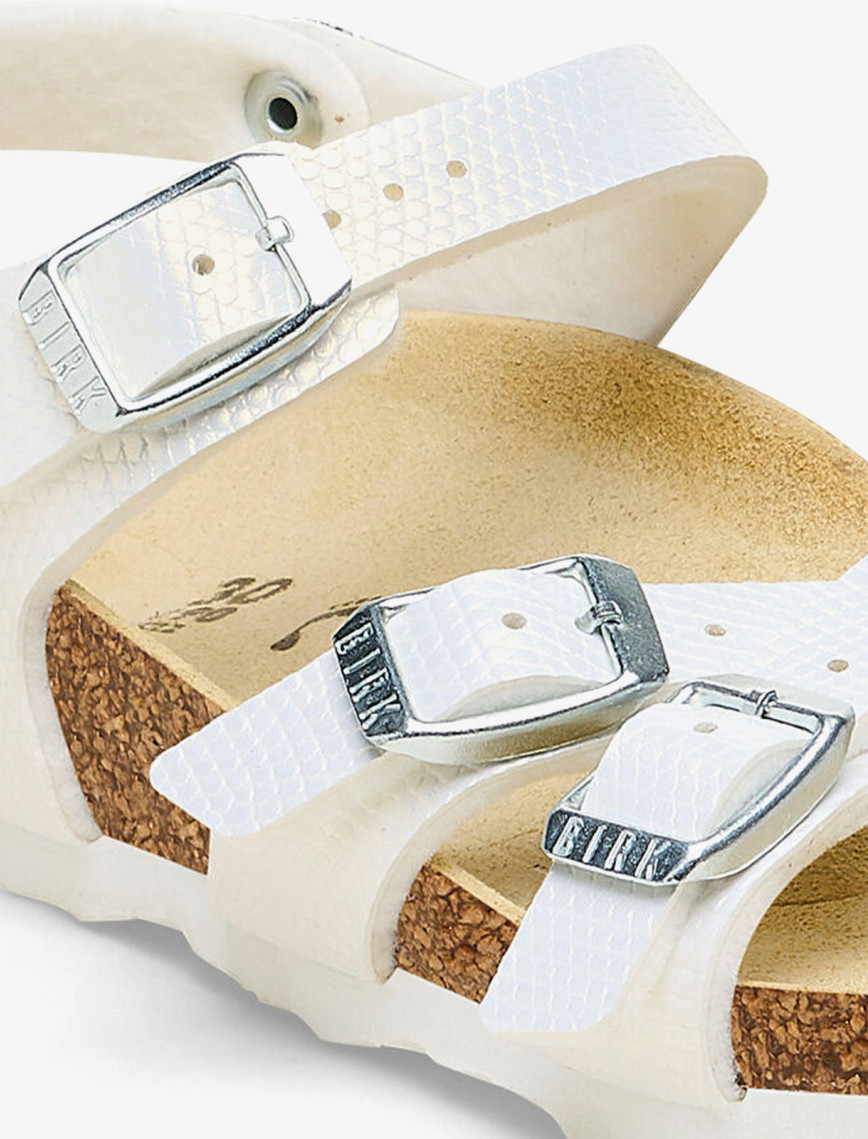 Birkenstock Kumba Bf Shiny Lizard Embossed Çocuk Beyaz Sandalet Birkenstock Kumba Bf Shiny Lizard Embossed Çocuk Beyaz Sandalet