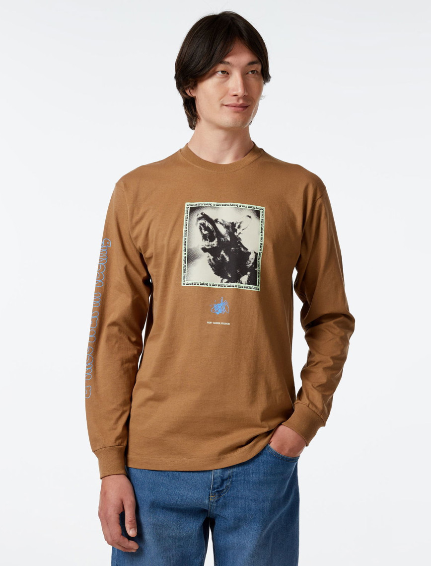 HUF Beware L/S Erkek Kahverengi Sweatshirt HUF Beware L/S Erkek Kahverengi Sweatshirt