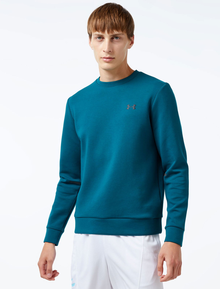 Under Armour Unstoppable Flc Crew Erkek Mavi Sweatshirt Under Armour Unstoppable Flc Crew Erkek Mavi Sweatshirt