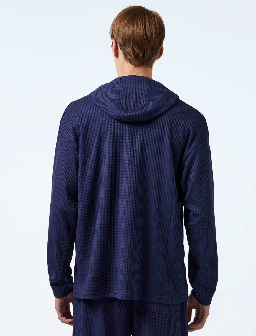 Under Armour Rival Waffle Erkek Lacivert Hoodie