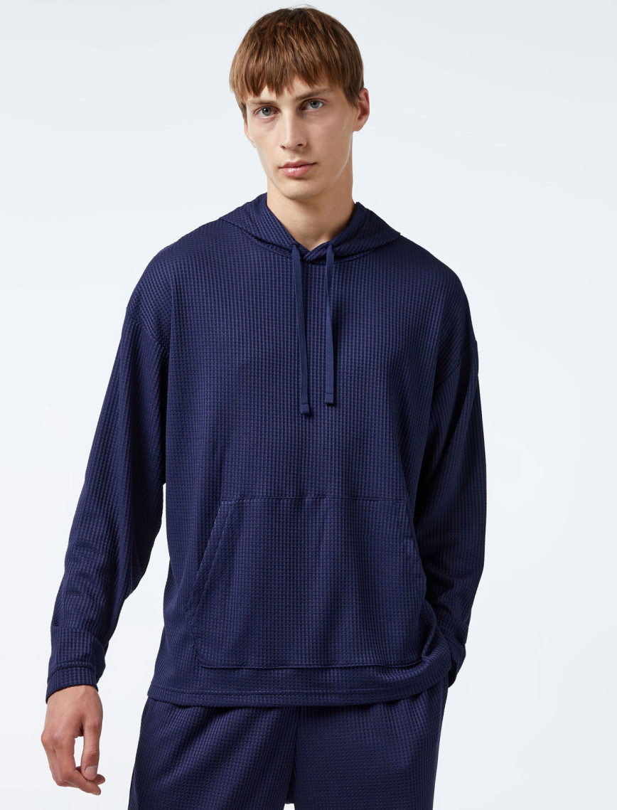 Under Armour Rival Waffle Erkek Lacivert Hoodie