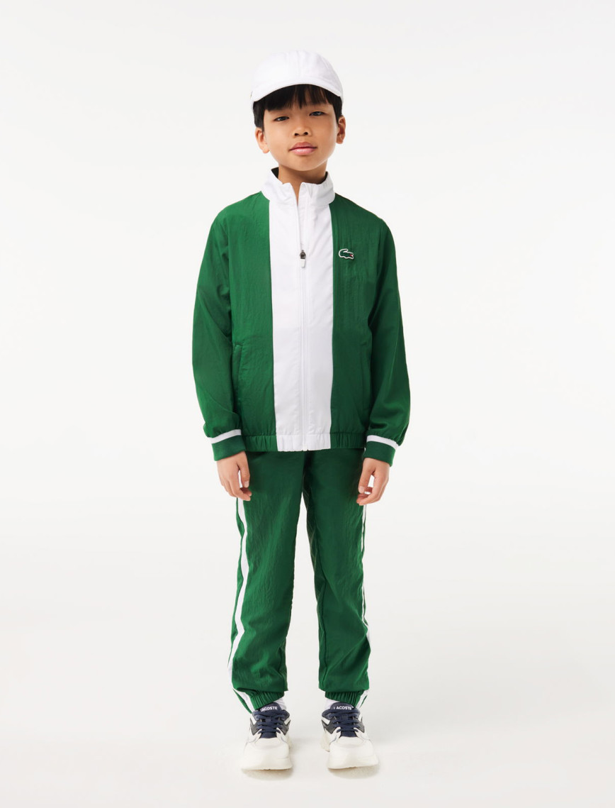 Lacoste Çocuk Fermuarlı Renk Bloklu Yeşil Eşofman Takımı Lacoste Çocuk Fermuarlı Renk Bloklu Yeşil Eşofman Takımı