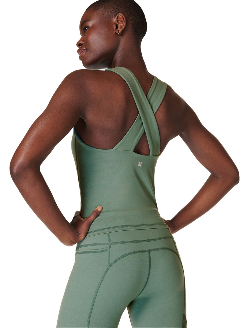 Sweaty Betty Power Illusion Workout Bra Tan Kadın Koşu Tank Top