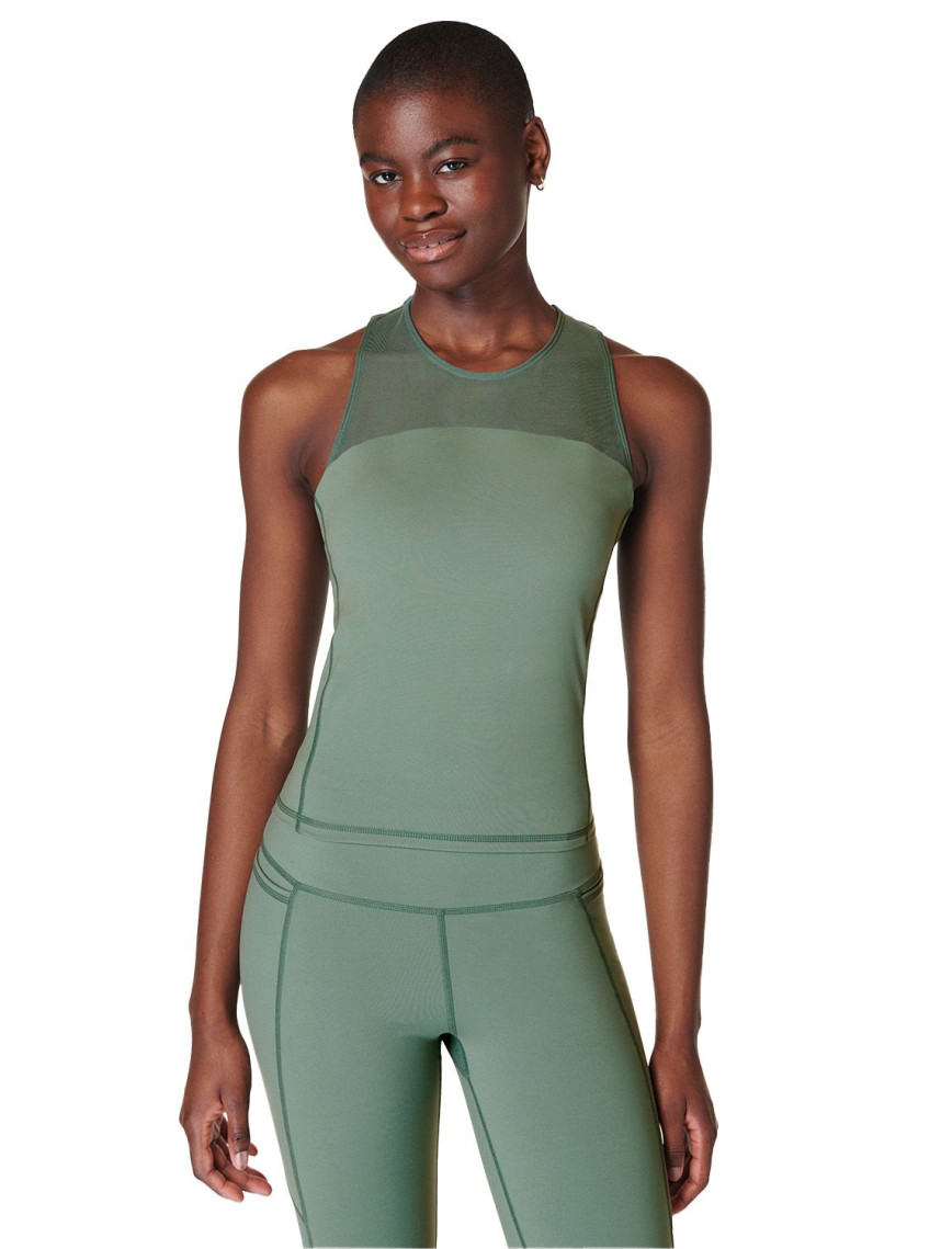 Sweaty Betty Power Illusion Workout Bra Tan Kadın Koşu Tank Top
