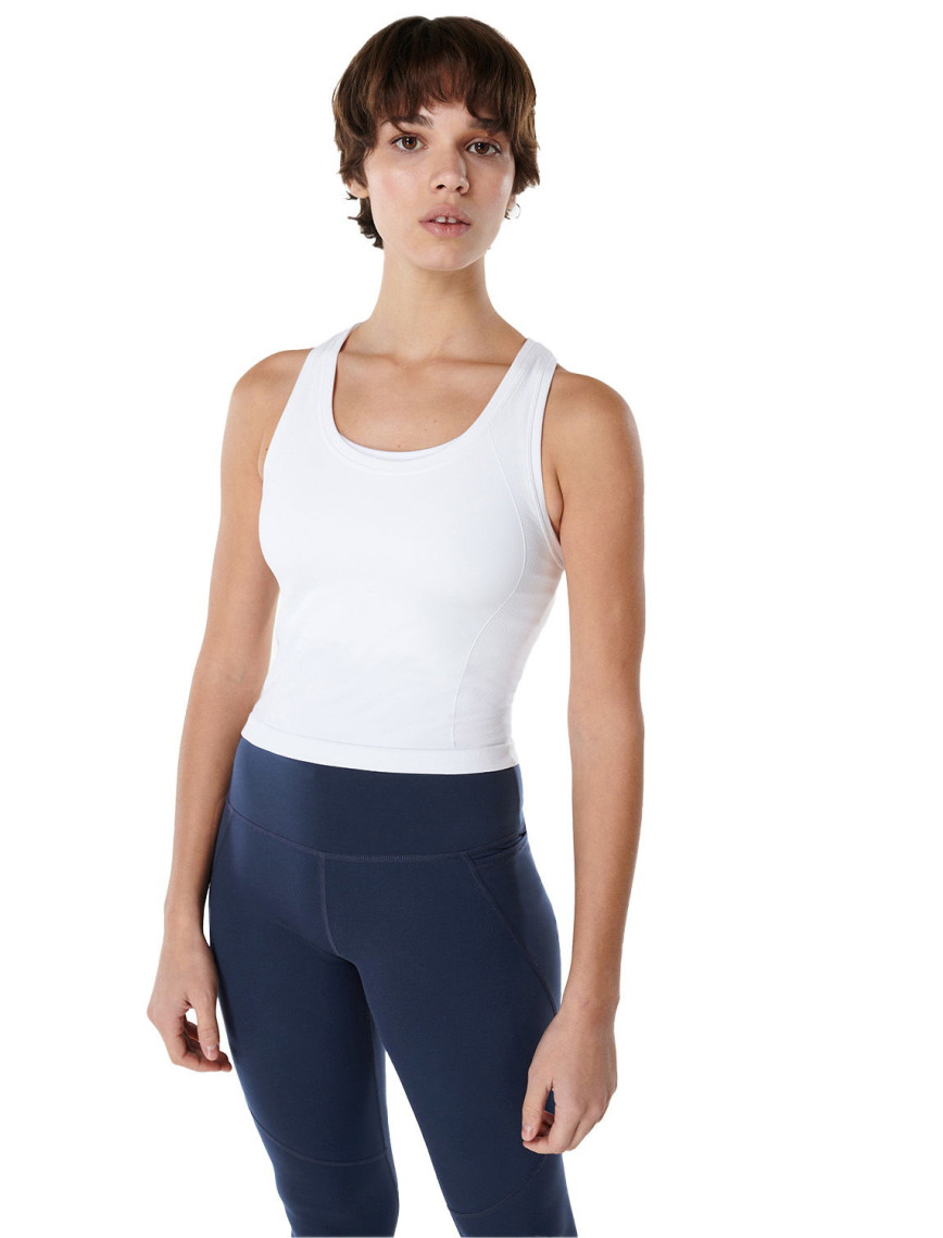 Sweaty Betty Athlete Crop Seamless Workout Kadın Koşu Tank Top Sweaty Betty Athlete Crop Seamless Workout Kadın Koşu Tank Top