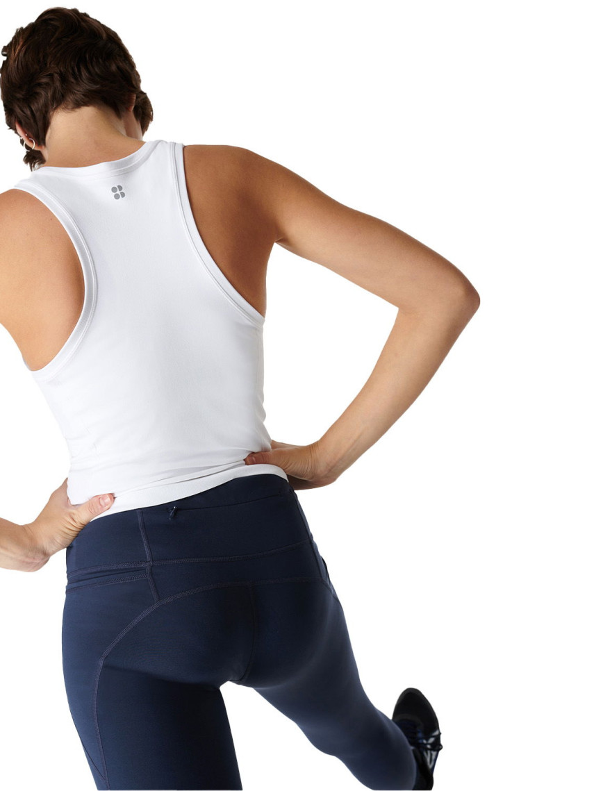 Sweaty Betty Athlete Crop Seamless Workout Kadın Beyaz Koşu Tank Top Sweaty Betty Athlete Crop Seamless Workout Kadın Beyaz Koşu Tank Top