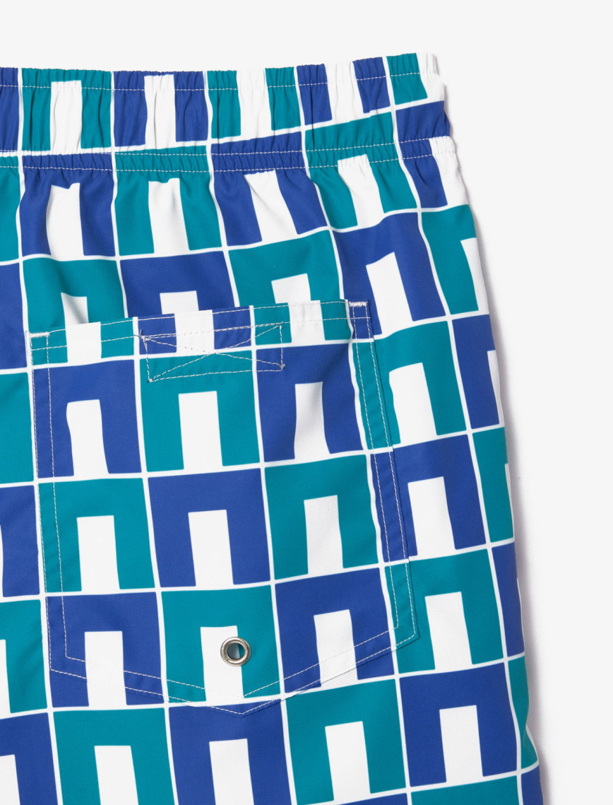 Lacoste Robert George Erkek Baskılı Mavi Mayo Şort Lacoste Robert George Erkek Baskılı Mavi Mayo Şort