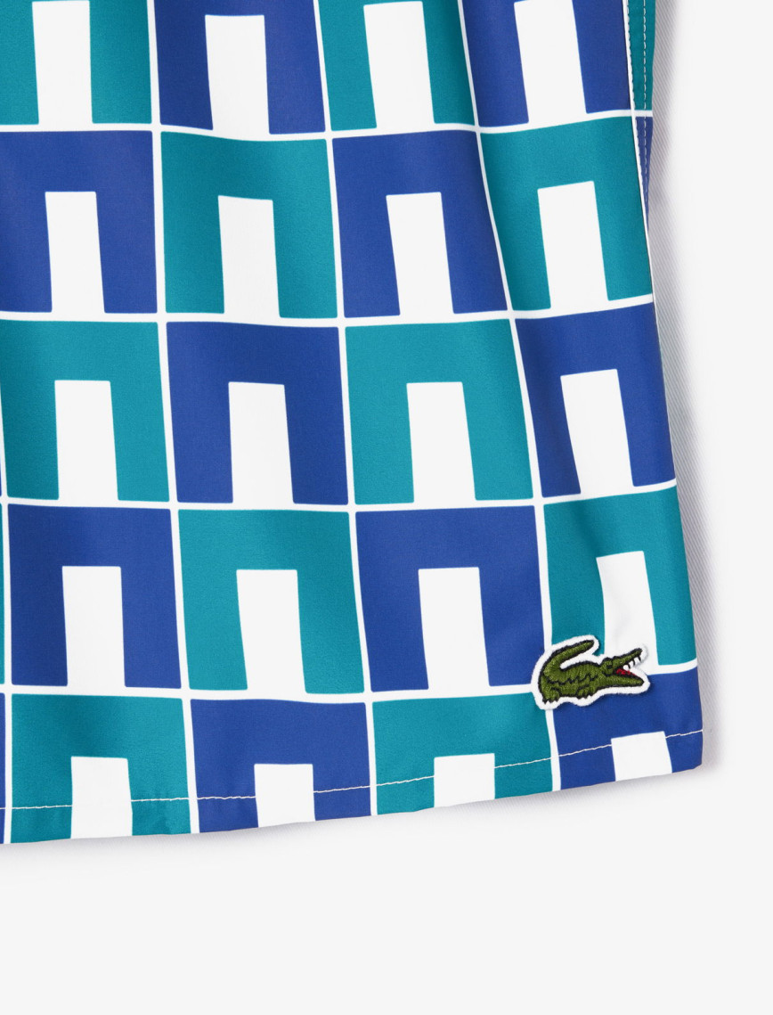 Lacoste Robert George Erkek Baskılı Mavi Mayo Şort Lacoste Robert George Erkek Baskılı Mavi Mayo Şort