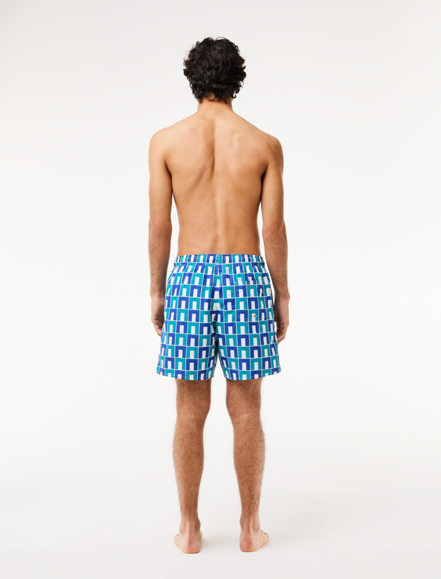 Lacoste Robert George Erkek Baskılı Mavi Mayo Şort Lacoste Robert George Erkek Baskılı Mavi Mayo Şort