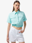 Lacoste Kadın Kısa Kollu Mavi Gömlek Lacoste Kadın Kısa Kollu Mavi Gömlek