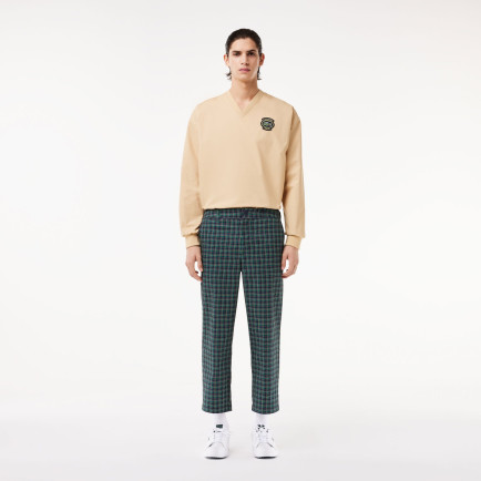 Lacoste Erkek Straight Fit Chino Renkli Ekose Pantolon