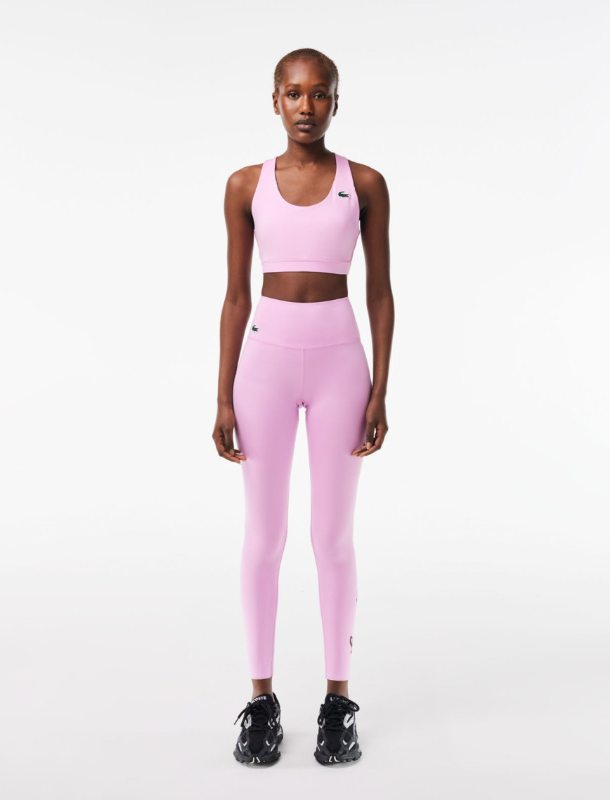 Lacoste Kadın Slim Fit Baskılı Pembe Tayt Lacoste Kadın Slim Fit Baskılı Pembe Tayt