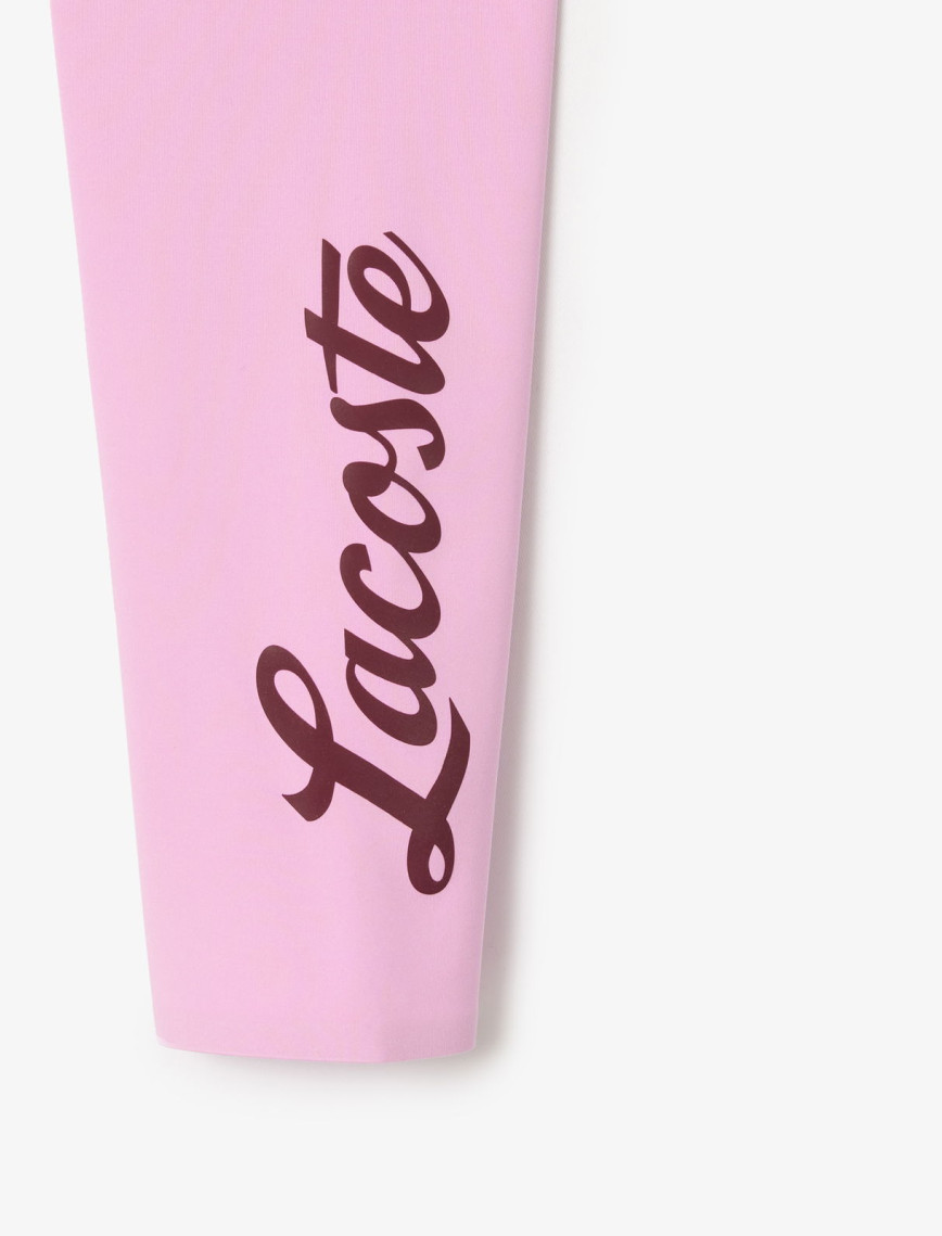 Lacoste Kadın Slim Fit Baskılı Pembe Tayt Lacoste Kadın Slim Fit Baskılı Pembe Tayt