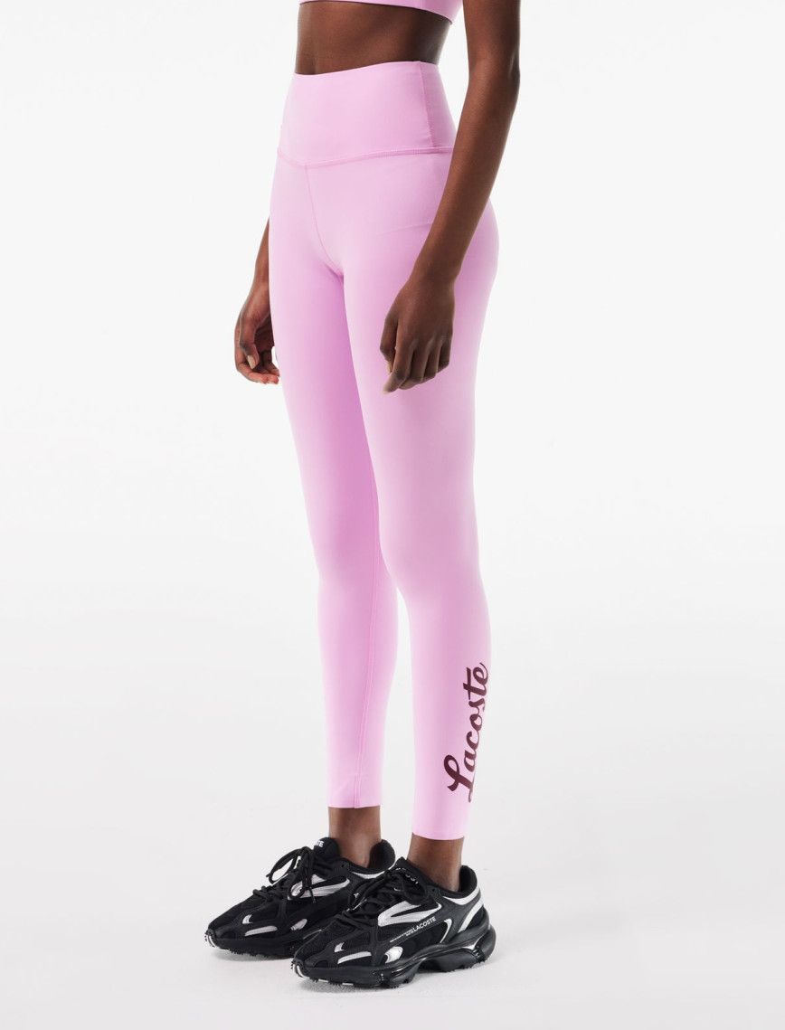 Lacoste Kadın Slim Fit Baskılı Pembe Tayt Lacoste Kadın Slim Fit Baskılı Pembe Tayt