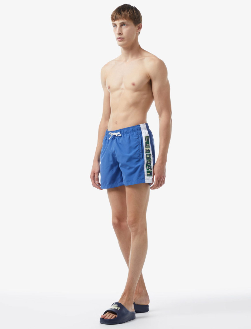 Lacoste Erkek Renk Bloklu Mavi Mayo Şort Lacoste Erkek Renk Bloklu Mavi Mayo Şort