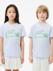 Lacoste Çocuk Bisiklet Yaka Baskılı Mavi T-Shirt Lacoste Çocuk Bisiklet Yaka Baskılı Mavi T-Shirt