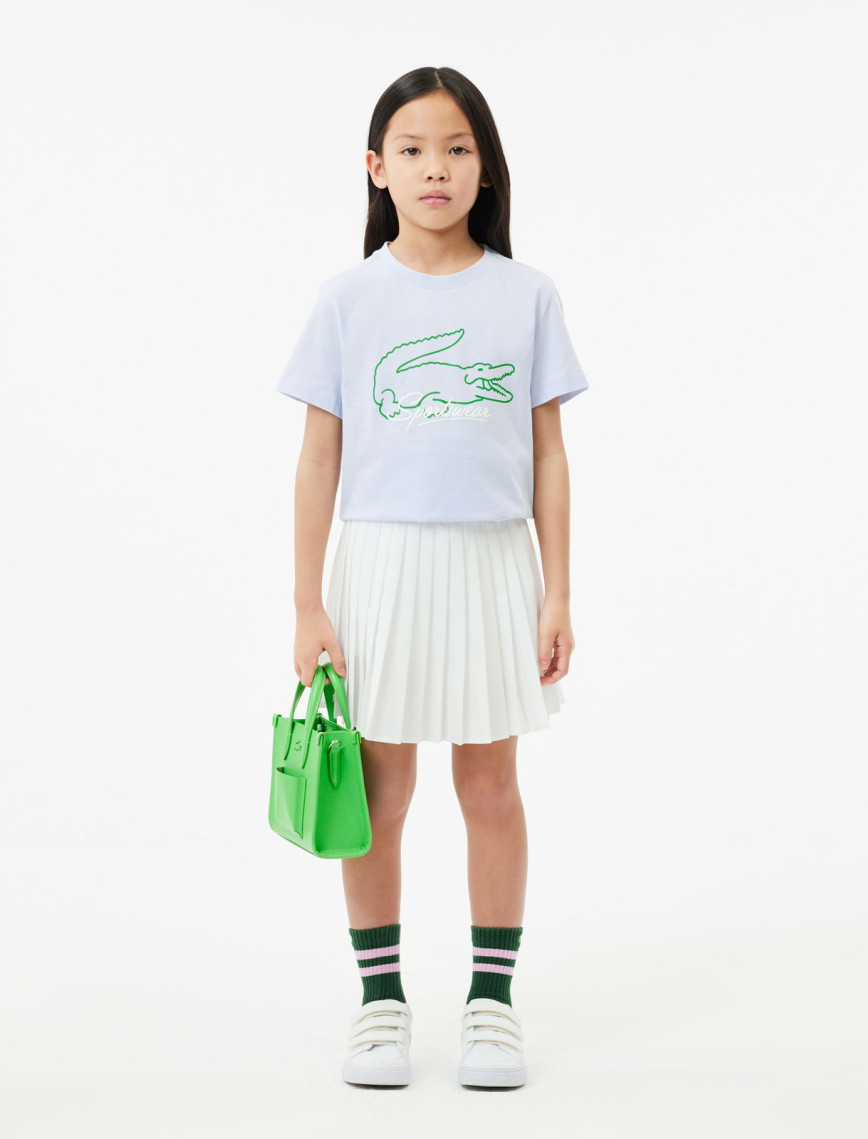 Lacoste Çocuk Bisiklet Yaka Baskılı Mavi T-Shirt Lacoste Çocuk Bisiklet Yaka Baskılı Mavi T-Shirt