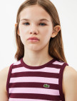Lacoste Çocuk Kolsuz Bisiklet Yaka Çizgili Pembe T-Shirt