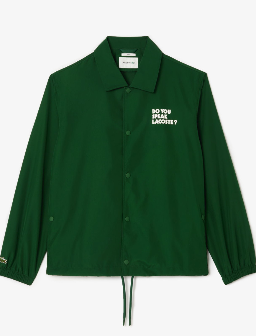 Lacoste Unisex Polo Yaka Baskılı Yeşil Ceket Lacoste Unisex Polo Yaka Baskılı Yeşil Ceket