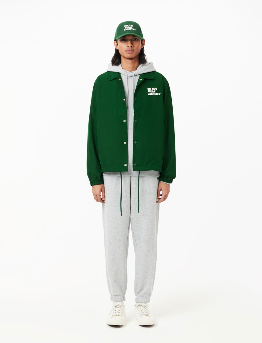 Lacoste Unisex Polo Yaka Baskılı Yeşil Ceket Lacoste Unisex Polo Yaka Baskılı Yeşil Ceket