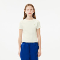 Lacoste Çocuk Bisiklet Yaka Beyaz T-Shirt Lacoste Çocuk Bisiklet Yaka Beyaz T-Shirt