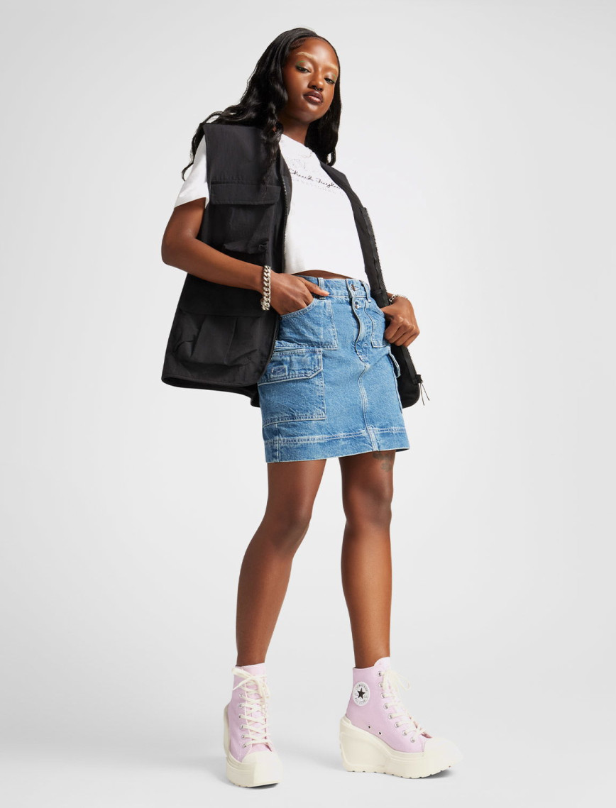 Converse Chuck 70 De Luxe Wedge Unisex Pembe Platform Sneaker