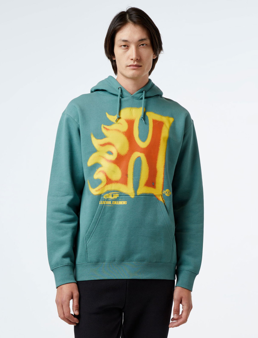 HUF Heat Wave P/O Erkek Yeşil Hoodie HUF Heat Wave P/O Erkek Yeşil Hoodie