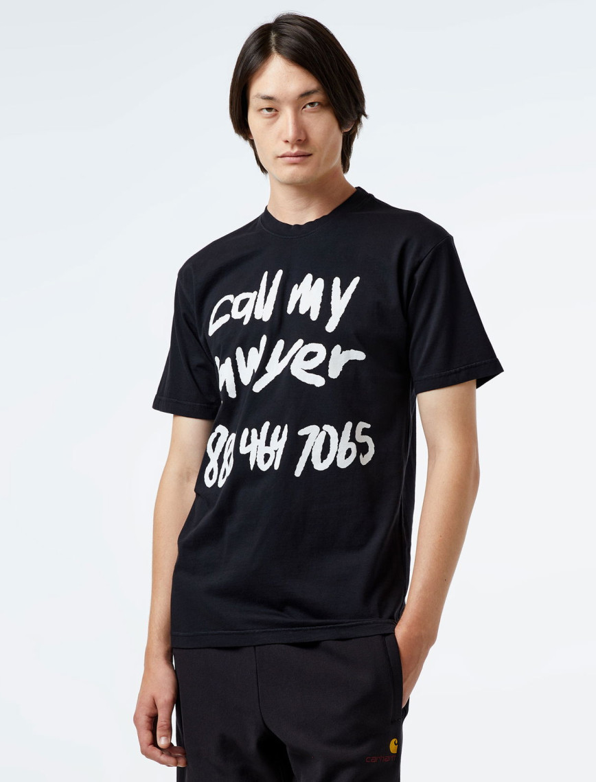 Market Scrawl My Lawyer Erkek Siyah T-Shirt