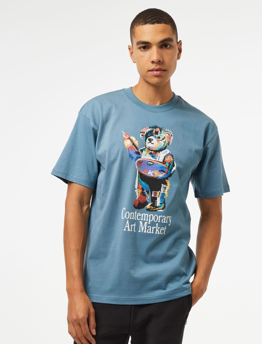Market Art Market Bear Erkek Beyaz T-Shirt Market Art Market Bear Erkek Beyaz T-Shirt