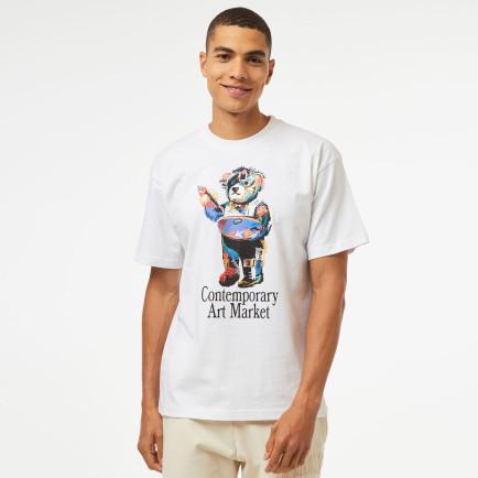 Market Art Market Bear Erkek Beyaz T-Shirt Market Art Market Bear Erkek Beyaz T-Shirt