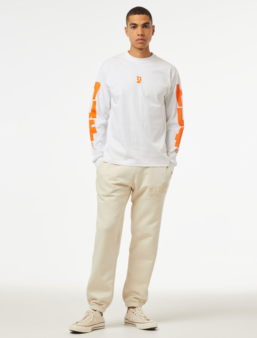 HUF Megablast Stretch L/S Erkek Beyaz Sweatshirt HUF Megablast Stretch L/S Erkek Beyaz Sweatshirt