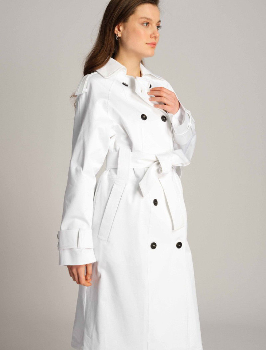 Kadın Trençkot 1000 - Beyaz Kadın Trençkot 1000 - Beyaz