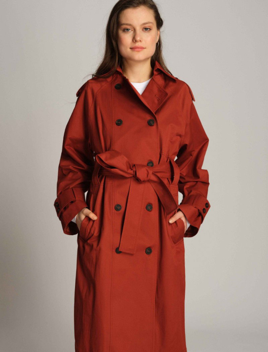 Kadın Trençkot 1354 - Hardal rengi Kadın Trençkot 1354 - Hardal rengi