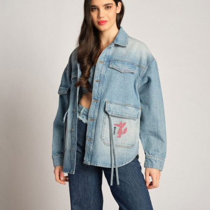 Kadın Kot Ceket 4021 - Mavi Kadın Kot Ceket 4021 - Mavi